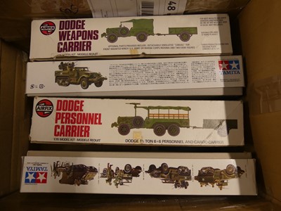 Lot 1574 - An Airfix/Tamiya group of four military...