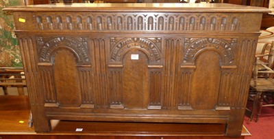 Lot 1312 - A contemporary joined and relief carved oak...