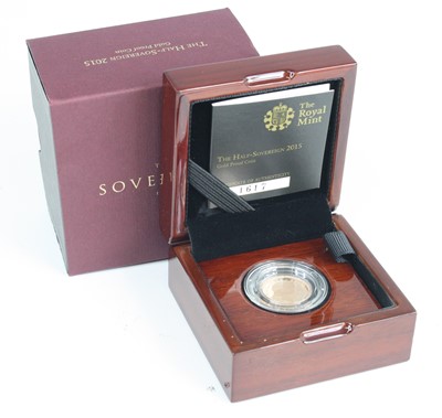 Lot 2170 - Great Britain, 2015 gold proof half sovereign,...
