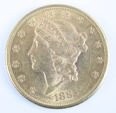 Lot 2304 - United States Of America, 1885 gold twenty...
