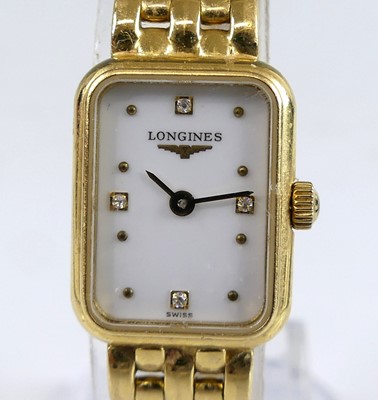 Lot 2715 - An 18ct yellow gold lady's Longines Prestige...