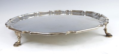 Lot 2083 - A Victorian silver salver, of shaped circular...