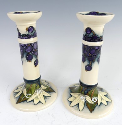 Lot 46 - A pair of contemporary Moorcroft Juneberry...