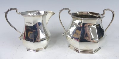 Lot 123 - An Art Deco silver six-place tea and coffee...