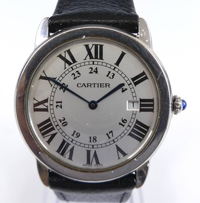 Lot 2781 - A Cartier Ronde Solo gent's steel case quartz...