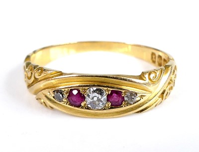 Lot 2561 - A late Victorian 18ct yellow gold, ruby and...