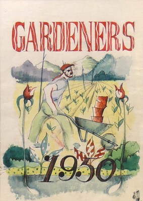 Lot 268 - Hywel Harries (1921-1998) - Gardeners, 1950,...
