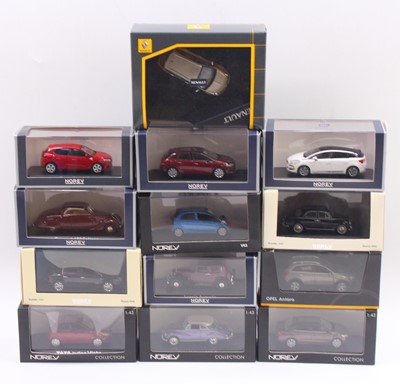 Lot 823 - Norev 1/43 scale group of 13 diecast cars to...