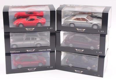 Lot 837 - Neo 1/43 scale group of 6 diecast cars to...