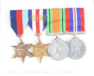 Lot 3295 - Attributed to 1186034 Sgt F.A. Steel, a group...