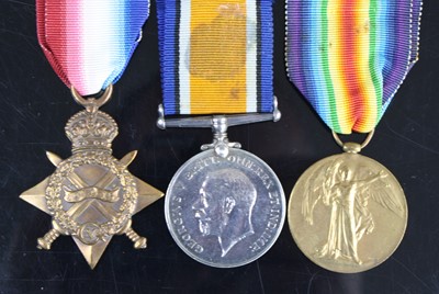 Lot 3263 - A WW I trio to include 1914-15 Star, British...
