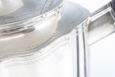 Lot 2070 - A George III silver saffron teapot, of shaped...