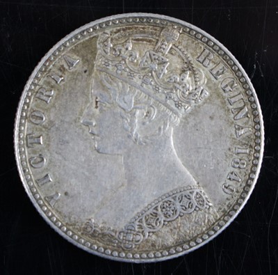 Lot 2223 - Great Britain, 1849 florin, Victoria Godless...