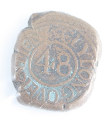 Lot 2443 - Ceylon, 180? 1/48 Rixdollar, obv: denomination...