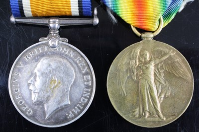 Lot 3005 - A pair of WW I British War and Victory Medals,...