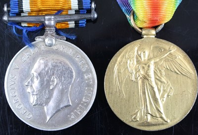 Lot 3017 - A pair of WW I British War and Victory Medals,...