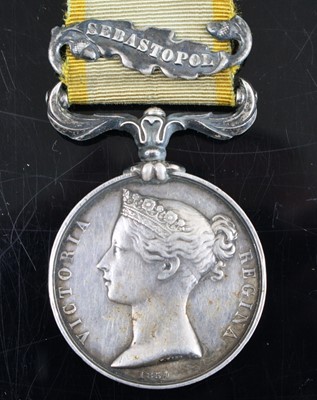 Lot 3020 - A Crimea Medal (1854-56) with Sebastopol clasp,...