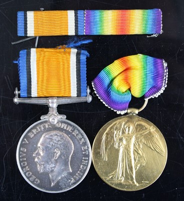 Lot 3024 - A pair of WW I British War and Victory Medals,...