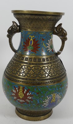 Lot 10 - A Chinese cloisonne enamelled brass vase, of...