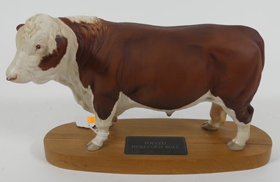 Lot 29 - A Beswick bisque pottery model of a polled...