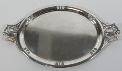 Lot 33 - An Art Nouveau Jugendstil silver plated tray,...