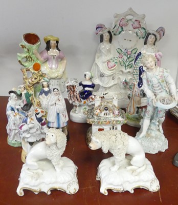 Lot 39 - A collection of Staffordshire pottery, to...