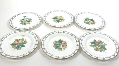 Lot 40 - A set of six Victorian porcelain plates, each...