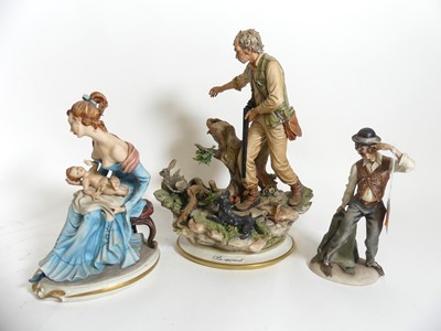 Lot 48 - A Capo di Monte pottery figure group of a...