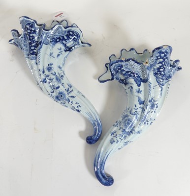 Lot 51 - A pair of Delft tin-glazed earthenware...