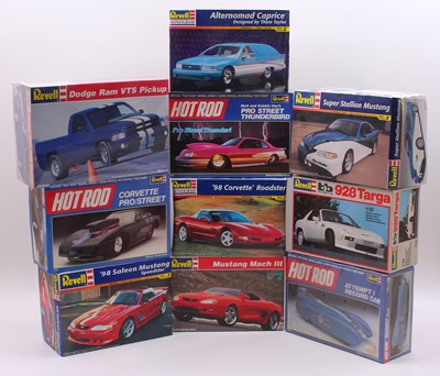 Lot 625 - A collection of ten boxed Revell Hotrod and...