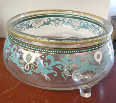Lot 59 - An enamelled and gilt glass bowl, 19th century,...