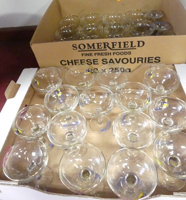 Lot 83 - A set of thirty-four Babycham glasses, each...