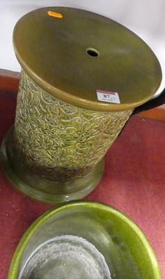 Lot 87 - A Victorian green glazed stoneware jardiniere...