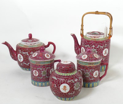 Lot 97 - A contemporary Chinese porcelain teapot,...