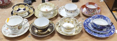 Lot 99 - A group of eight 19th century cups and saucers,...