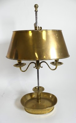 Lot 118 - An Edwardian brass twin branch candelabra, the...