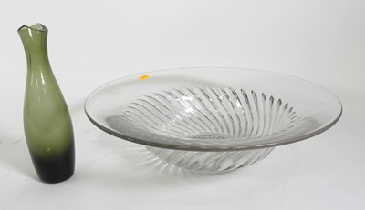 Lot 119 - A large moulded glass table bowl, of circular...