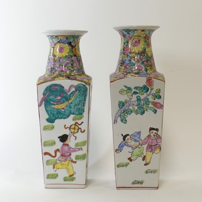 Lot 50 - A pair of contemporary Chinese porcelain vases,...