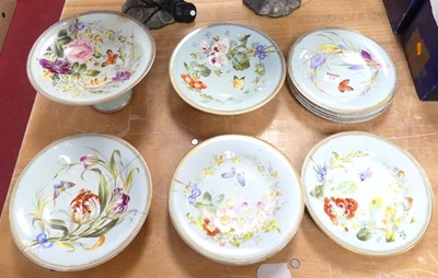 Lot 121 - A 19th century porcelain part dessert service,...
