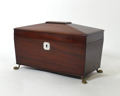 Lot 126 - An early 19th century mahogany tea caddy, of...