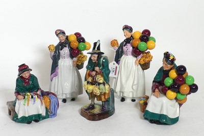 Lot 128 - A group of five Royal Doulton figures, to...