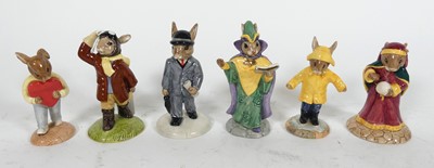 Lot 132 - A group of six Royal Doulton Bunnykins figures,...