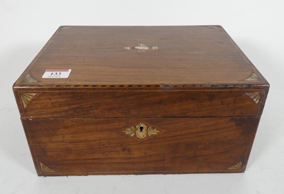 Lot 133 - A 19th century mahogany lady's work box,...
