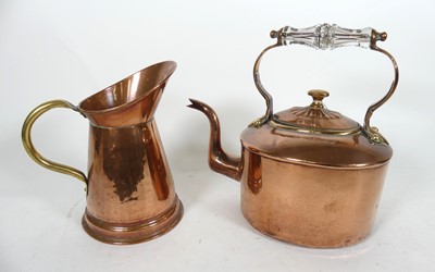 Lot 134 - A Victorian copper range kettle, having a cut...