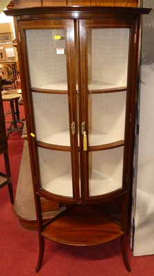 Lot 1124 - Two Edwardian mahogany and chequer strung...