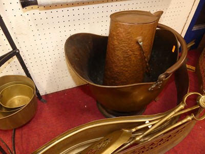 Lot 1128 - A collection of various copper, brass and iron...