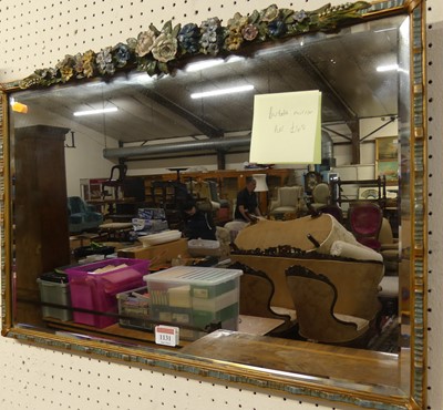 Lot 1131 - A 1930s 'Barbola' wall mirror, floral...