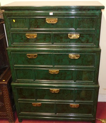 Lot 1142 - A contemporary Chinese juniper green mottle...