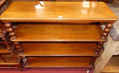 Lot 1159 - A mid-Victorian mahogany four-tier whatnot,...