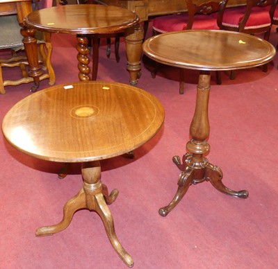 Lot 1160 - Three various walnut and mahogany circular...